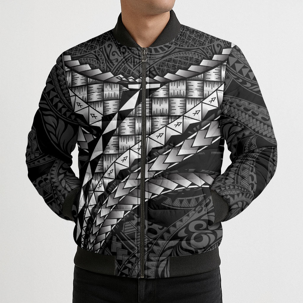 Hawaii Lauhala Tattoo Bomber Puffer Jacket Hawaiian Hala Leaf Weaving