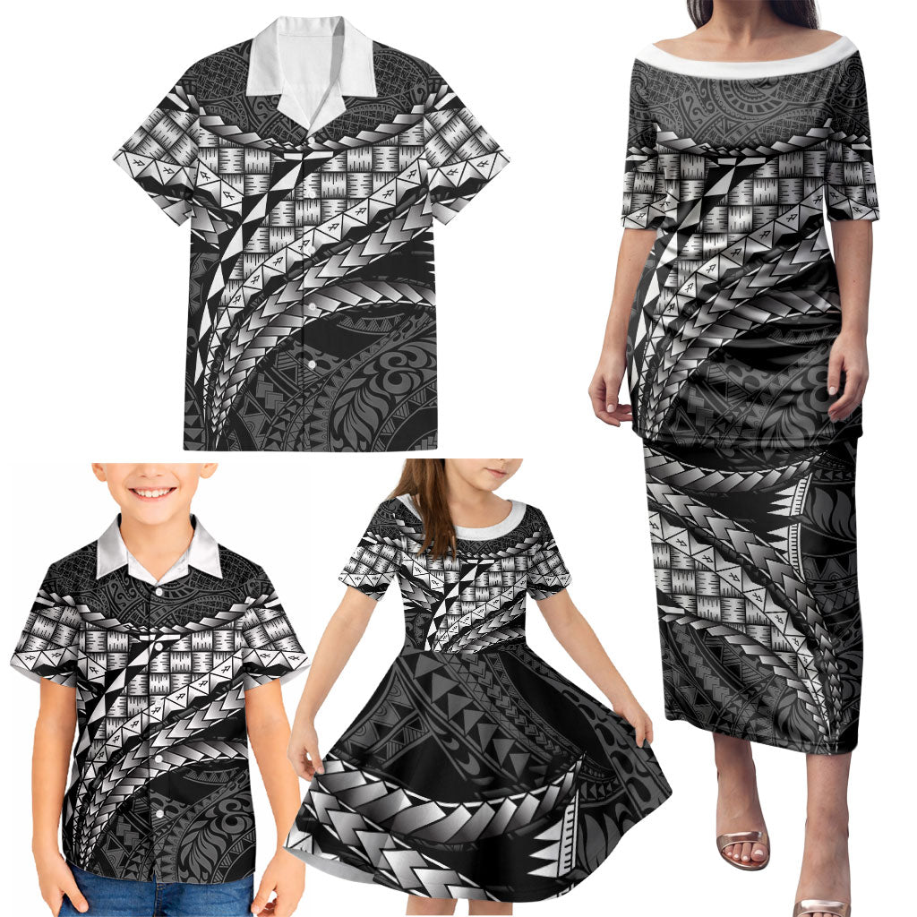 Hawaii Lauhala Tattoo Family Matching Puletasi and Hawaiian Shirt Hawaiian Hala Leaf Weaving LT14 - Polynesian Pride