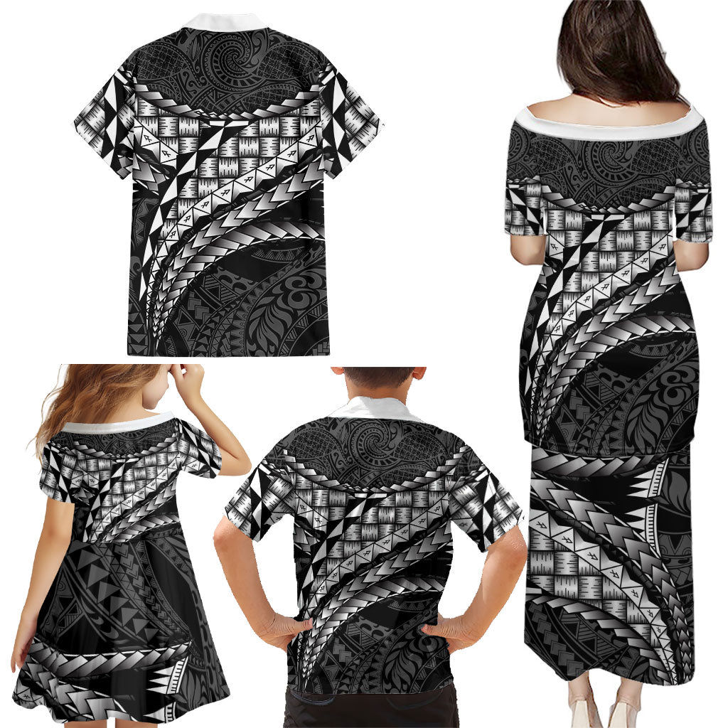 Hawaii Lauhala Tattoo Family Matching Puletasi and Hawaiian Shirt Hawaiian Hala Leaf Weaving