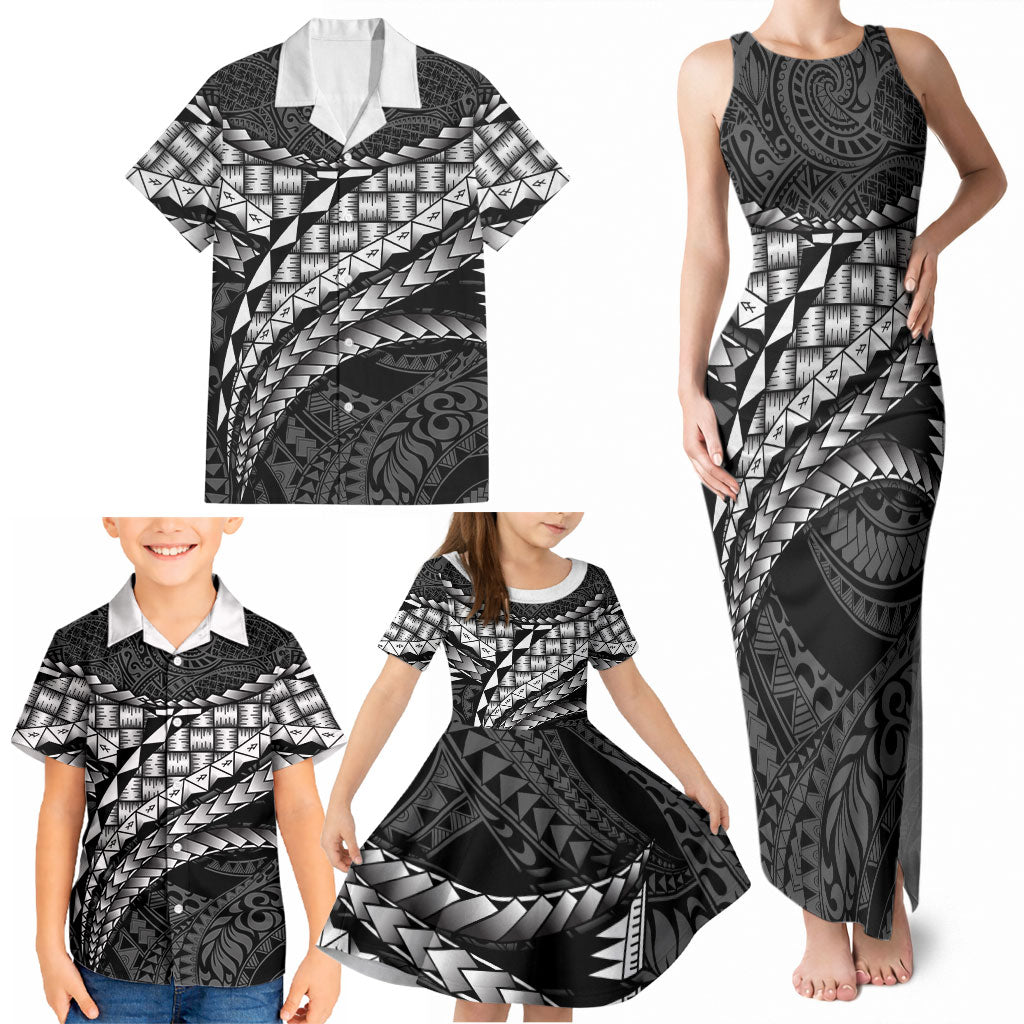 Hawaii Lauhala Tattoo Family Matching Tank Maxi Dress and Hawaiian Shirt Hawaiian Hala Leaf Weaving LT14 - Polynesian Pride