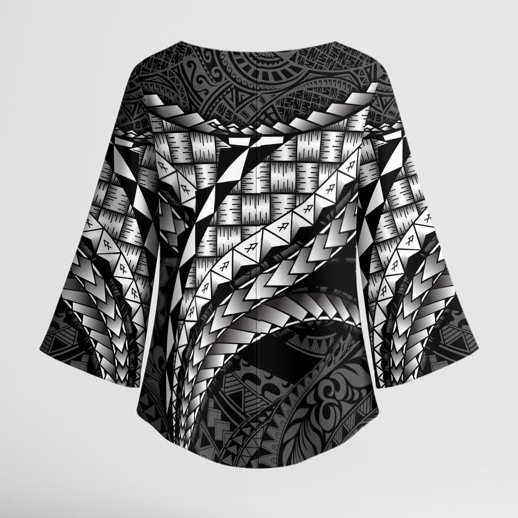 Hawaii Lauhala Tattoo Kimono Sleeve Blouse Hawaiian Hala Leaf Weaving