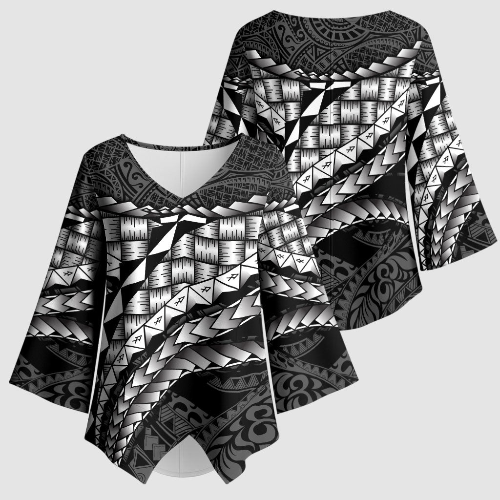 Hawaii Lauhala Tattoo Kimono Sleeve Blouse Hawaiian Hala Leaf Weaving