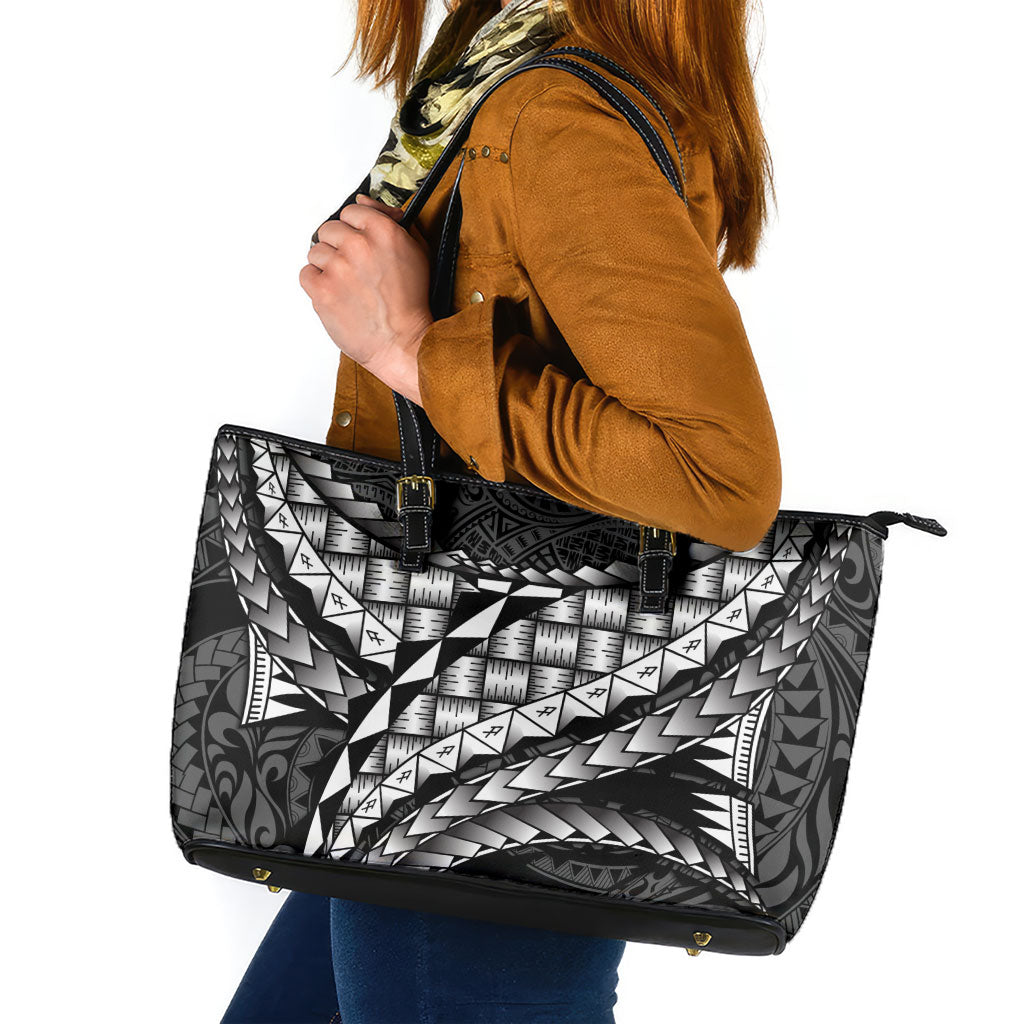 Hawaii Lauhala Tattoo Leather Tote Bag Hawaiian Hala Leaf Weaving
