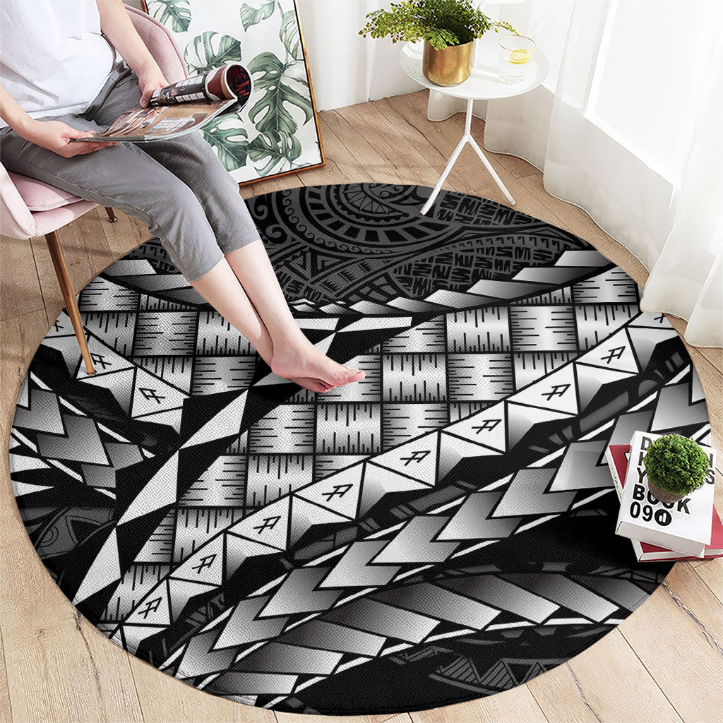 Hawaii Lauhala Tattoo Round Carpet Hawaiian Hala Leaf Weaving