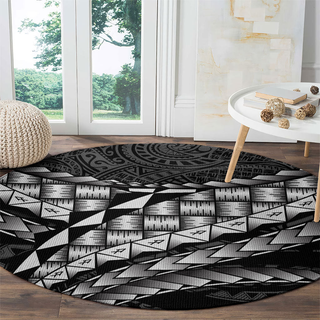 Hawaii Lauhala Tattoo Round Carpet Hawaiian Hala Leaf Weaving