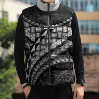 Hawaii Lauhala Tattoo Sleeveless Puffer Jacket Hawaiian Hala Leaf Weaving