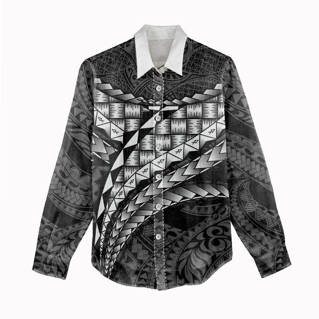 Hawaii Lauhala Tattoo Women Casual Shirt Hawaiian Hala Leaf Weaving
