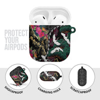 Hawaiian and Japanese Culture AirPods Case Crane Sakura Hibiscus Tropical Vibes