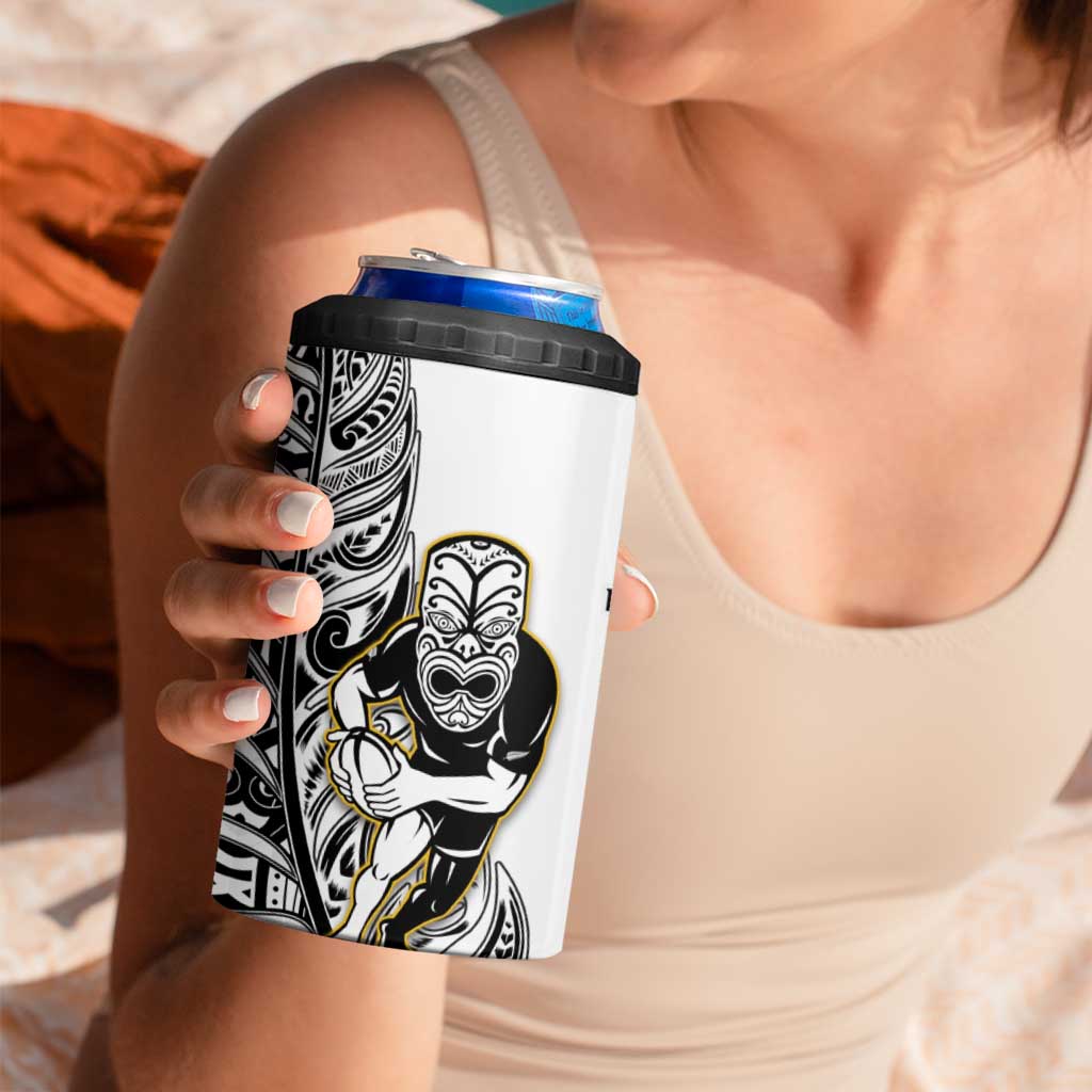 New Zealand Silver Fern Rugby 4 in 1 Can Cooler Tumbler All Black Maori Version White