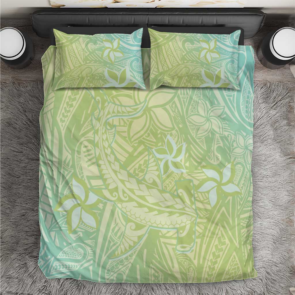 Baby Green Gradient Polynesia Bedding Set Hawaiian Tribal Hammerhead Shark Tattoo