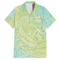 Baby Green Gradient Polynesia Family Matching Long Sleeve Bodycon Dress and Hawaiian Shirt Hawaiian Tribal Hammerhead Shark Tattoo LT14 Dad's Shirt - Short Sleeve Baby Green - Polynesian Pride