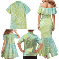 Baby Green Gradient Polynesia Family Matching Mermaid Dress and Hawaiian Shirt Hawaiian Tribal Hammerhead Shark Tattoo LT14 - Polynesian Pride