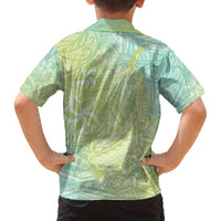 Baby Green Gradient Polynesia Family Matching Puletasi and Hawaiian Shirt Hawaiian Tribal Hammerhead Shark Tattoo LT14 - Polynesian Pride