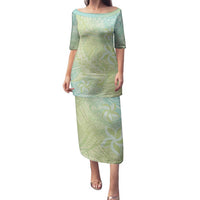 Baby Green Gradient Polynesia Family Matching Puletasi and Hawaiian Shirt Hawaiian Tribal Hammerhead Shark Tattoo LT14 Mom's Dress Baby Green - Polynesian Pride