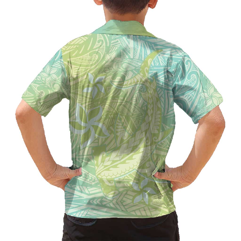 Baby Green Gradient Polynesia Family Matching Summer Maxi Dress and Hawaiian Shirt Hawaiian Tribal Hammerhead Shark Tattoo LT14 - Polynesian Pride