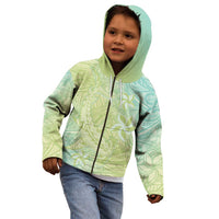 Baby Green Gradient Polynesia Kid Hoodie Hawaiian Tribal Hammerhead Shark Tattoo
