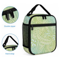Baby Green Gradient Polynesia Lunch Bag Hawaiian Tribal Hammerhead Shark Tattoo