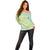 Baby Green Gradient Polynesia Off Shoulder Sweater Hawaiian Tribal Hammerhead Shark Tattoo