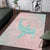 Baby Pink Gradient Polynesia Area Rug Hawaiian Tribal Hammerhead Shark Tattoo