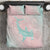 Baby Pink Gradient Polynesia Bedding Set Hawaiian Tribal Hammerhead Shark Tattoo