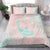 Baby Pink Gradient Polynesia Bedding Set Hawaiian Tribal Hammerhead Shark Tattoo