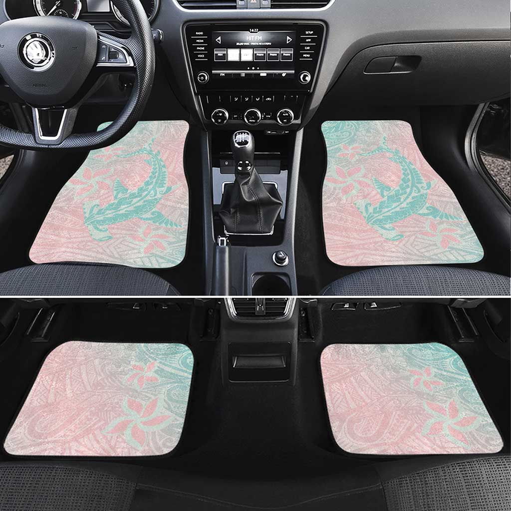 Baby Pink Gradient Polynesia Car Mats Hawaiian Tribal Hammerhead Shark Tattoo