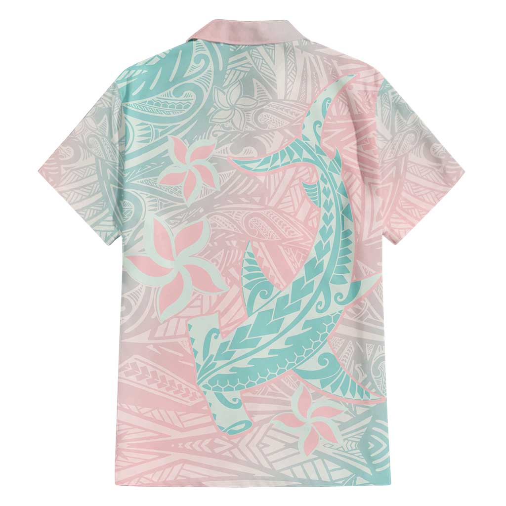 Baby Pink Gradient Polynesia Family Matching Long Sleeve Bodycon Dress and Hawaiian Shirt Hawaiian Tribal Hammerhead Shark Tattoo LT14 - Polynesian Pride
