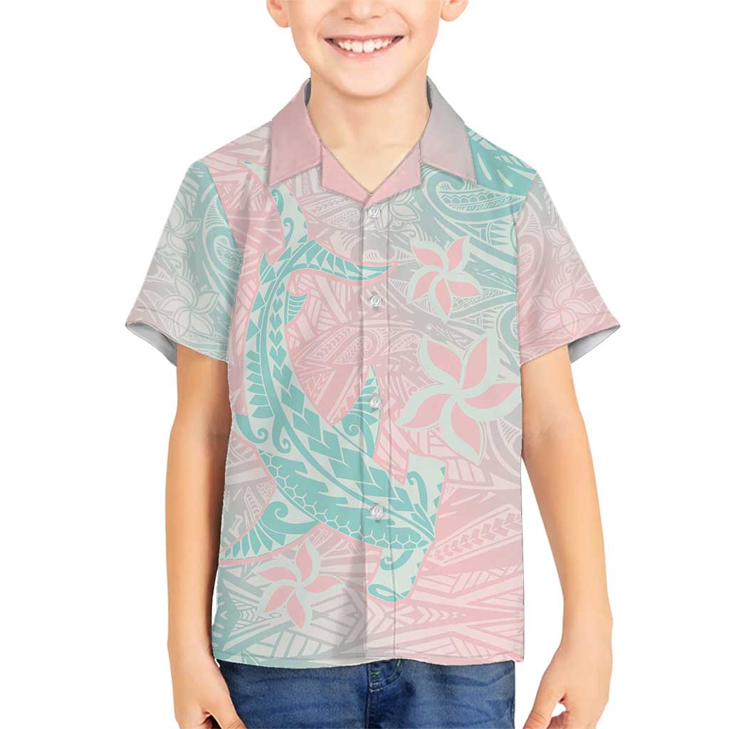 Baby Pink Gradient Polynesia Family Matching Long Sleeve Bodycon Dress and Hawaiian Shirt Hawaiian Tribal Hammerhead Shark Tattoo LT14 Son's Shirt Baby Pink - Polynesian Pride