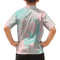 Baby Pink Gradient Polynesia Family Matching Puletasi and Hawaiian Shirt Hawaiian Tribal Hammerhead Shark Tattoo LT14 - Polynesian Pride