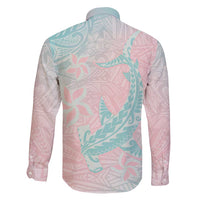 Baby Pink Gradient Polynesia Family Matching Summer Maxi Dress and Hawaiian Shirt Hawaiian Tribal Hammerhead Shark Tattoo LT14 - Polynesian Pride