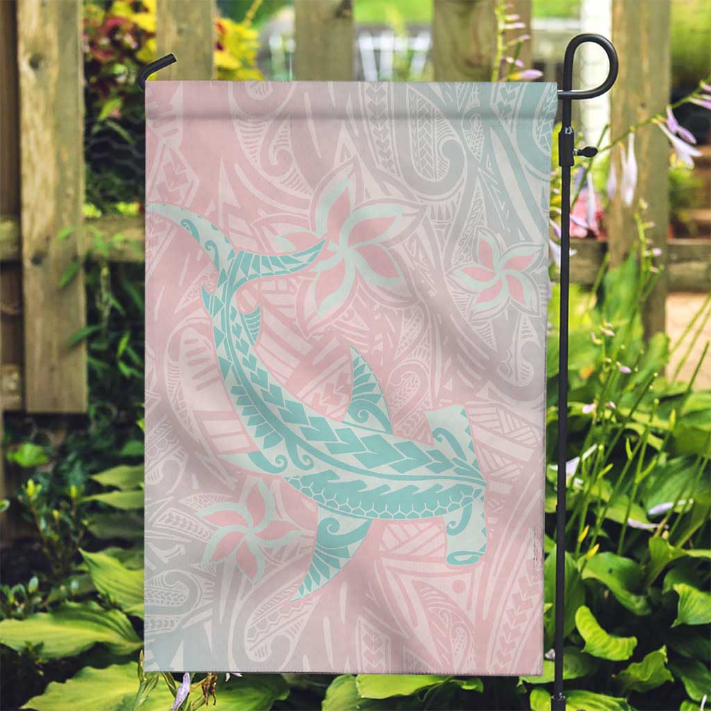 Baby Pink Gradient Polynesia Garden Flag Hawaiian Tribal Hammerhead Shark Tattoo