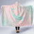 Baby Pink Gradient Polynesia Hooded Blanket Hawaiian Tribal Hammerhead Shark Tattoo