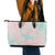 Baby Pink Gradient Polynesia Leather Tote Bag Hawaiian Tribal Hammerhead Shark Tattoo