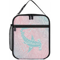 Baby Pink Gradient Polynesia Lunch Bag Hawaiian Tribal Hammerhead Shark Tattoo
