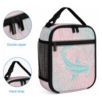 Baby Pink Gradient Polynesia Lunch Bag Hawaiian Tribal Hammerhead Shark Tattoo