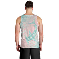 Baby Pink Gradient Polynesia Men Tank Top Hawaiian Tribal Hammerhead Shark Tattoo