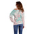 Baby Pink Gradient Polynesia Off Shoulder Sweater Hawaiian Tribal Hammerhead Shark Tattoo