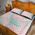 Baby Pink Gradient Polynesia Quilt Bed Set Hawaiian Tribal Hammerhead Shark Tattoo