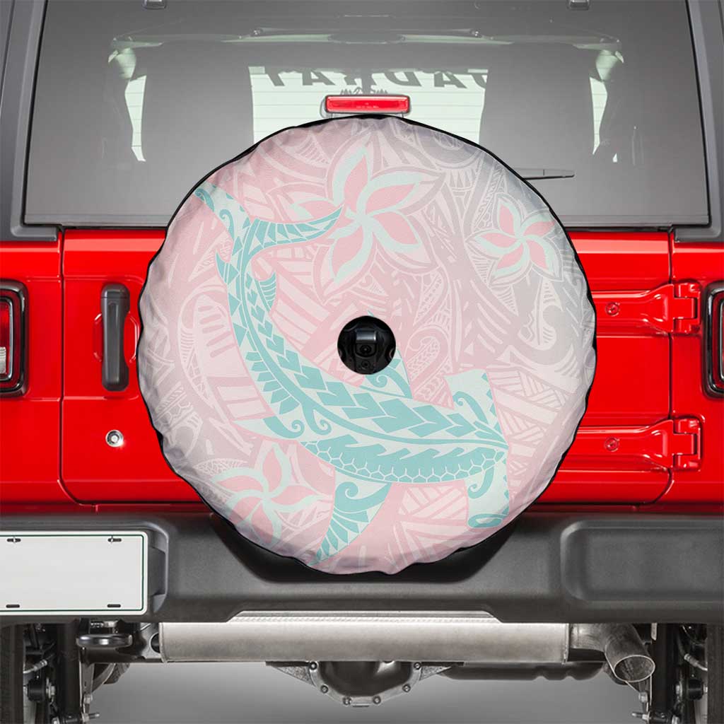 Baby Pink Gradient Polynesia Spare Tire Cover Hawaiian Tribal Hammerhead Shark Tattoo