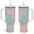 Baby Pink Gradient Polynesia Tumbler With Handle Hawaiian Tribal Hammerhead Shark Tattoo