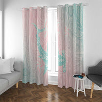 Baby Pink Gradient Polynesia Window Curtain Hawaiian Tribal Hammerhead Shark Tattoo