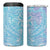 Baby Blue Gradient Polynesia 4 in 1 Can Cooler Tumbler Hawaiian Tribal Hammerhead Shark Tattoo