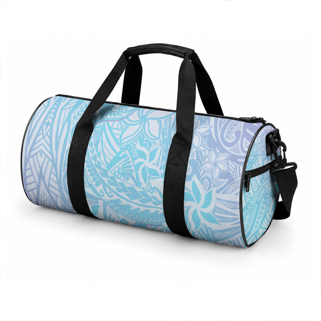 Baby Blue Gradient Polynesia Duffle Bag Hawaiian Tribal Hammerhead Shark Tattoo LT14 - Polynesian Pride