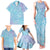 Baby Blue Gradient Polynesia Family Matching Tank Maxi Dress and Hawaiian Shirt Hawaiian Tribal Hammerhead Shark Tattoo