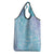 Baby Blue Gradient Polynesia Grocery Bag Hawaiian Tribal Hammerhead Shark Tattoo