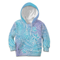 Baby Blue Gradient Polynesia Kid Hoodie Hawaiian Tribal Hammerhead Shark Tattoo