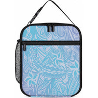 Baby Blue Gradient Polynesia Lunch Bag Hawaiian Tribal Hammerhead Shark Tattoo