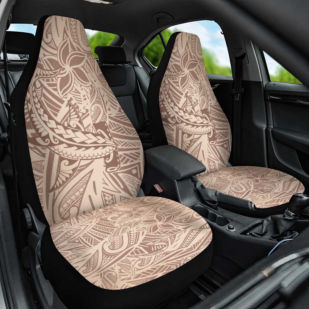 Pink Gradient Polynesia Car Seat Cover Hawaiian Tribal Hammerhead Shark Tattoo