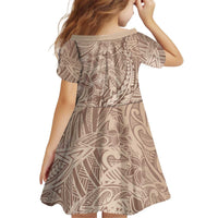 Pastel Brown Polynesia Family Matching Puletasi and Hawaiian Shirt Hawaiian Tribal Hammerhead Shark Tattoo LT14 - Polynesian Pride