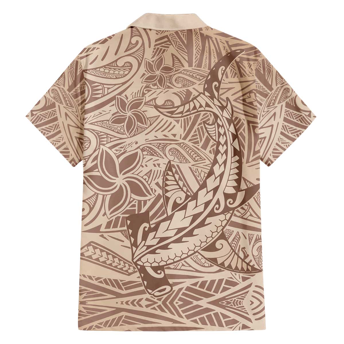Pastel Brown Polynesia Family Matching Puletasi and Hawaiian Shirt Hawaiian Tribal Hammerhead Shark Tattoo LT14 - Polynesian Pride